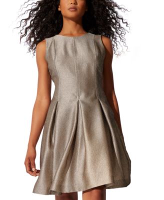 Natori - Women's Jacquard Sleeveless Pleated Dress
