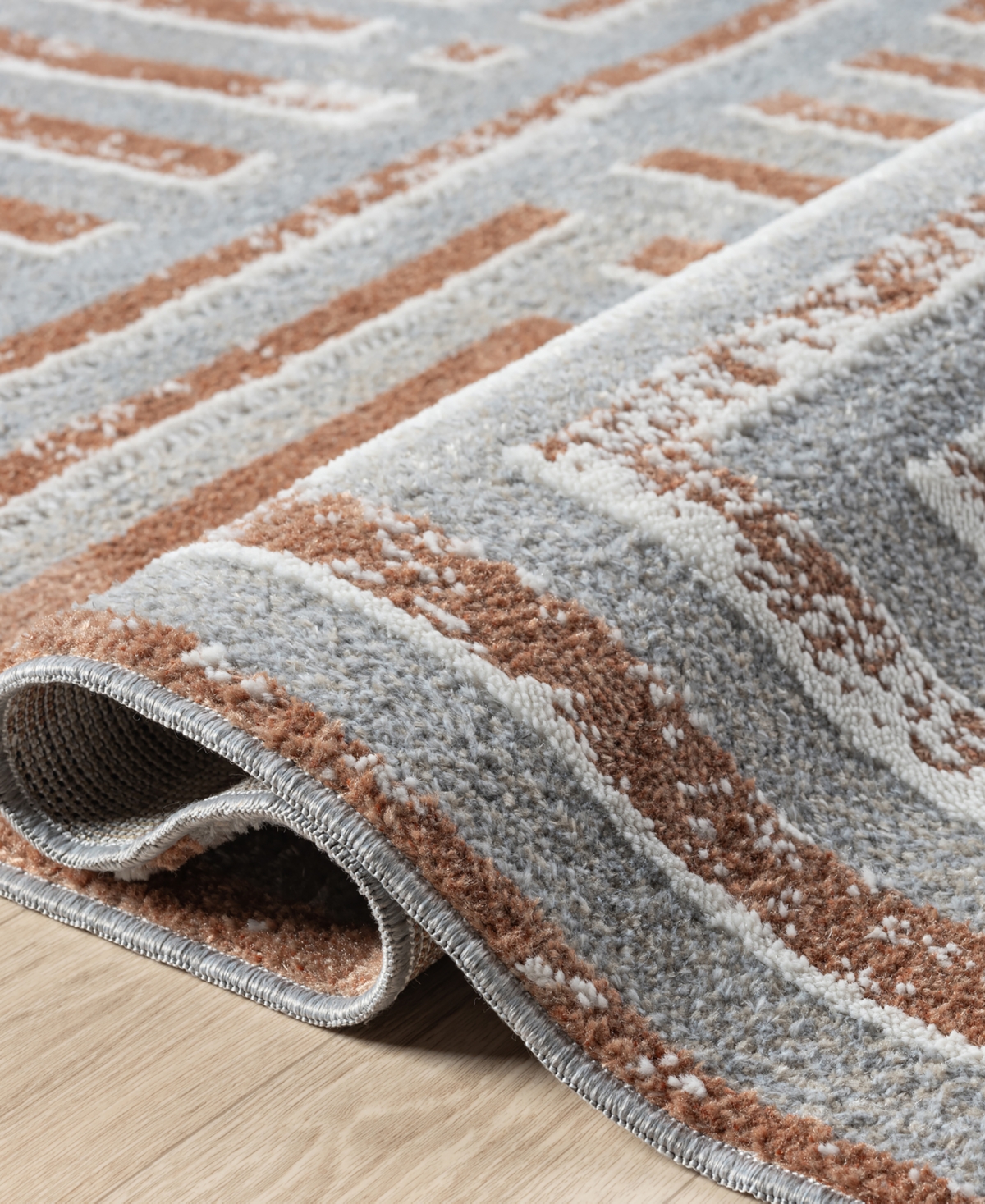 Lr Home Willa Vis-1 5'3"x7' Area Rug In Beige,rust