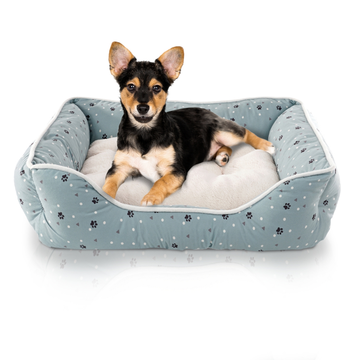 Details Microsuede Pet Bed, Dog Beds for Dogs and Cats, Calming Cuddler Bed for Pets with Sides and Plush Center
