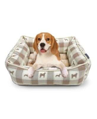 Paw & Decor Paws and Decor All Over Plaid Dogs Cuddler Pet Bed, Stellar Design Printed Dog Beds, Durable & Ultra-Plush Material
