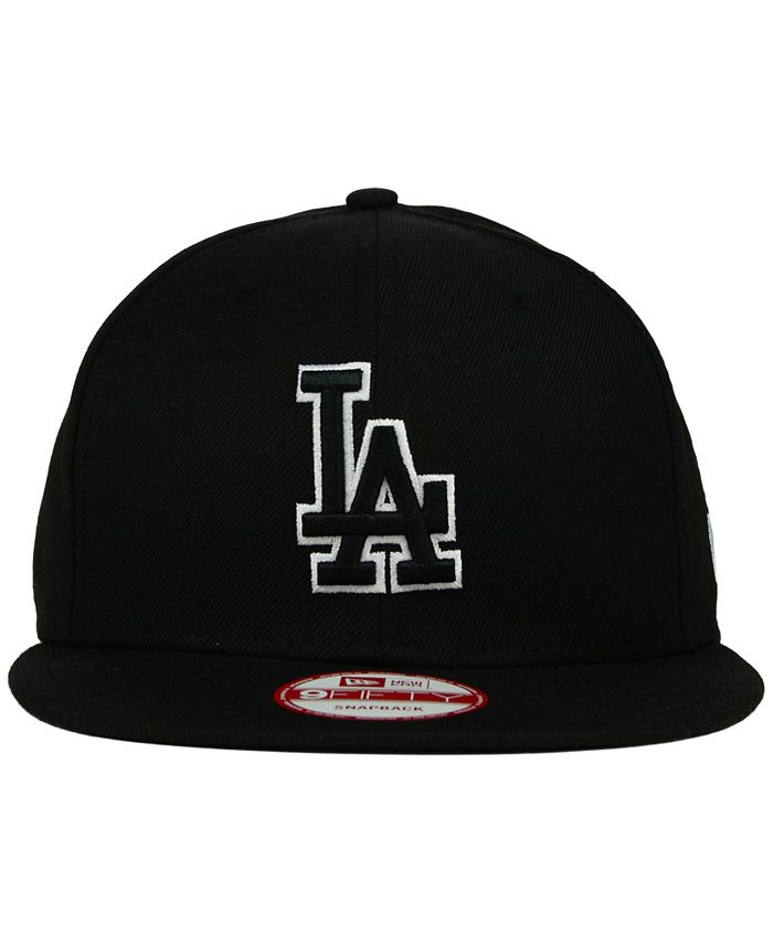 New Era Los Angeles Dodgers Black White 9FIFTY Snapback Cap - Macy's