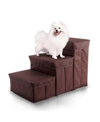 Dog Steps, Pet Stairs for Couch and Bed, Ramp for Cats and Dogs,  Padded 3- Step Design Collapsible and Foldable Storage