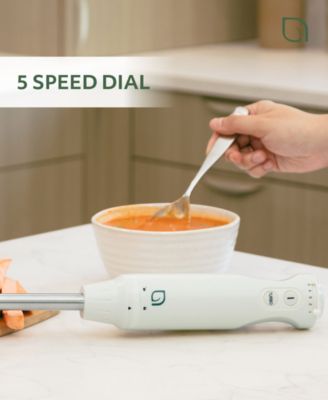 5-Speed Immersion Hand Blender with Turbo Mode - Powerful Blending for Smoothies, Soups, and Baby Food
