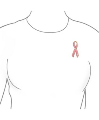 Prevention Pink Ribbon Breast Cancer Survivor Brooch Pin Gold Heart Accessory