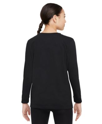 Boys and Girls Sportswear Logo Embroidered Long-Sleeve T-Shirt 