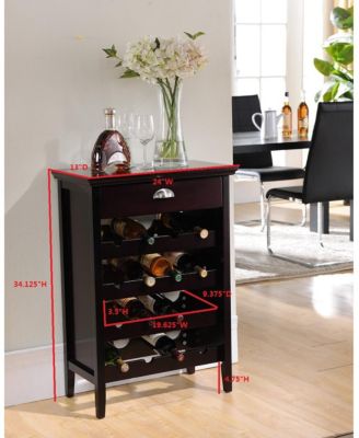 Kings Brand Multi-Functional Wood Buffet Cabinet with Wine Rack and Drawer