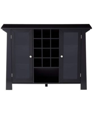 Matanuska Wood Buffet Bar Cabinet with Wine Storage (Black)