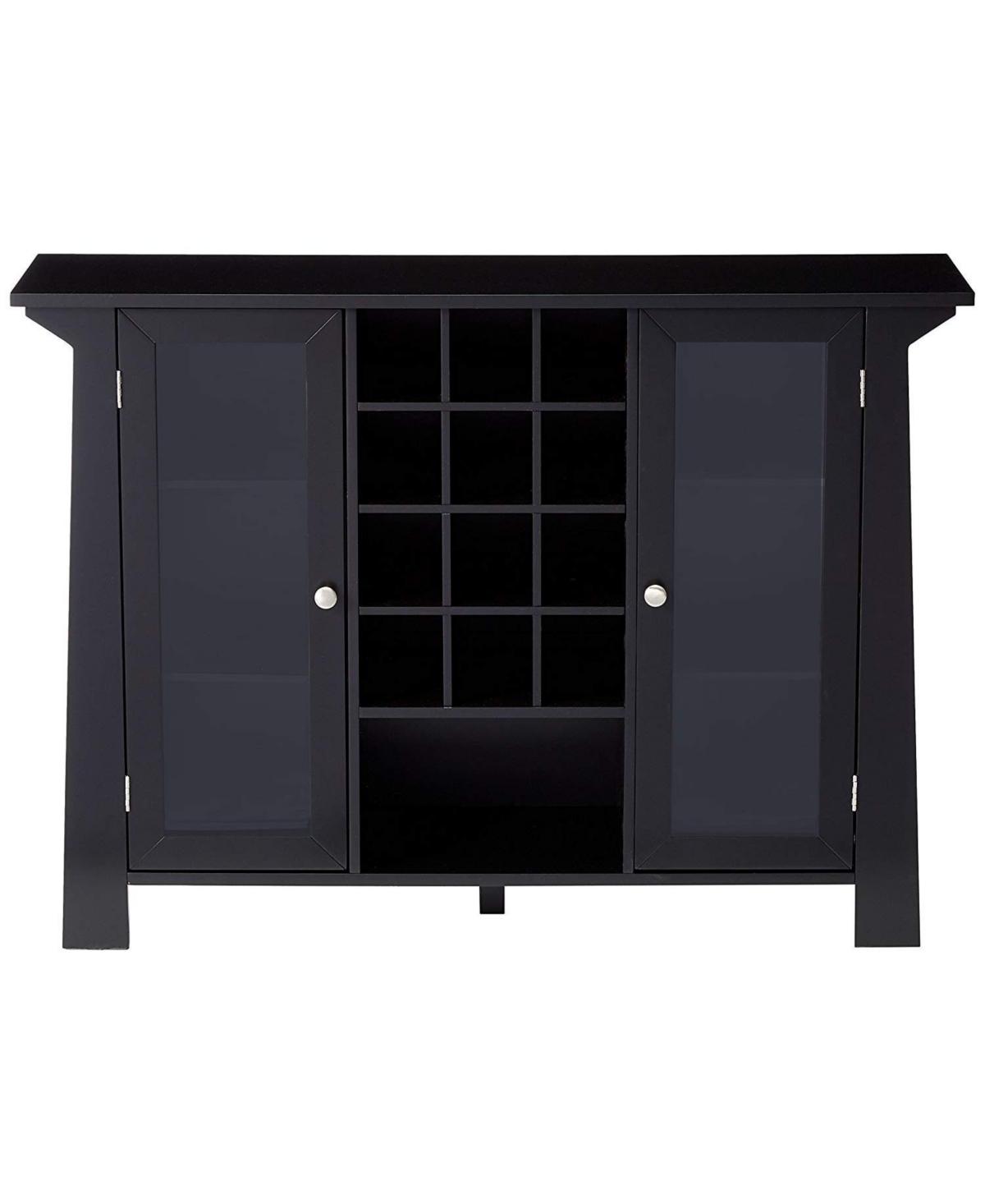 Kings Brand Furniture Matanuska Wood Buffet Bar Cabinet with Wine Storage - Black