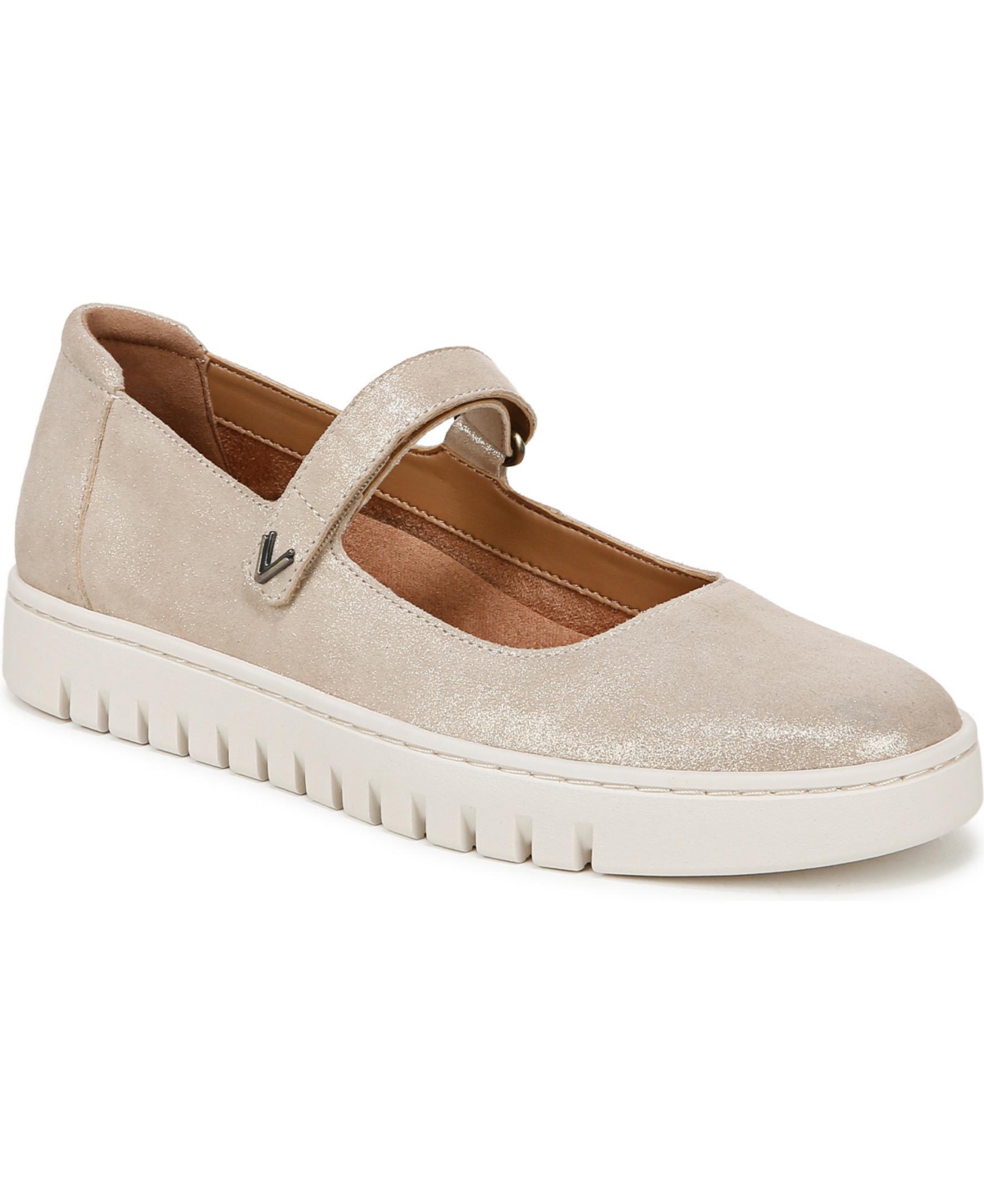 Womens Uptown Mary Jane Flats - Gold suede