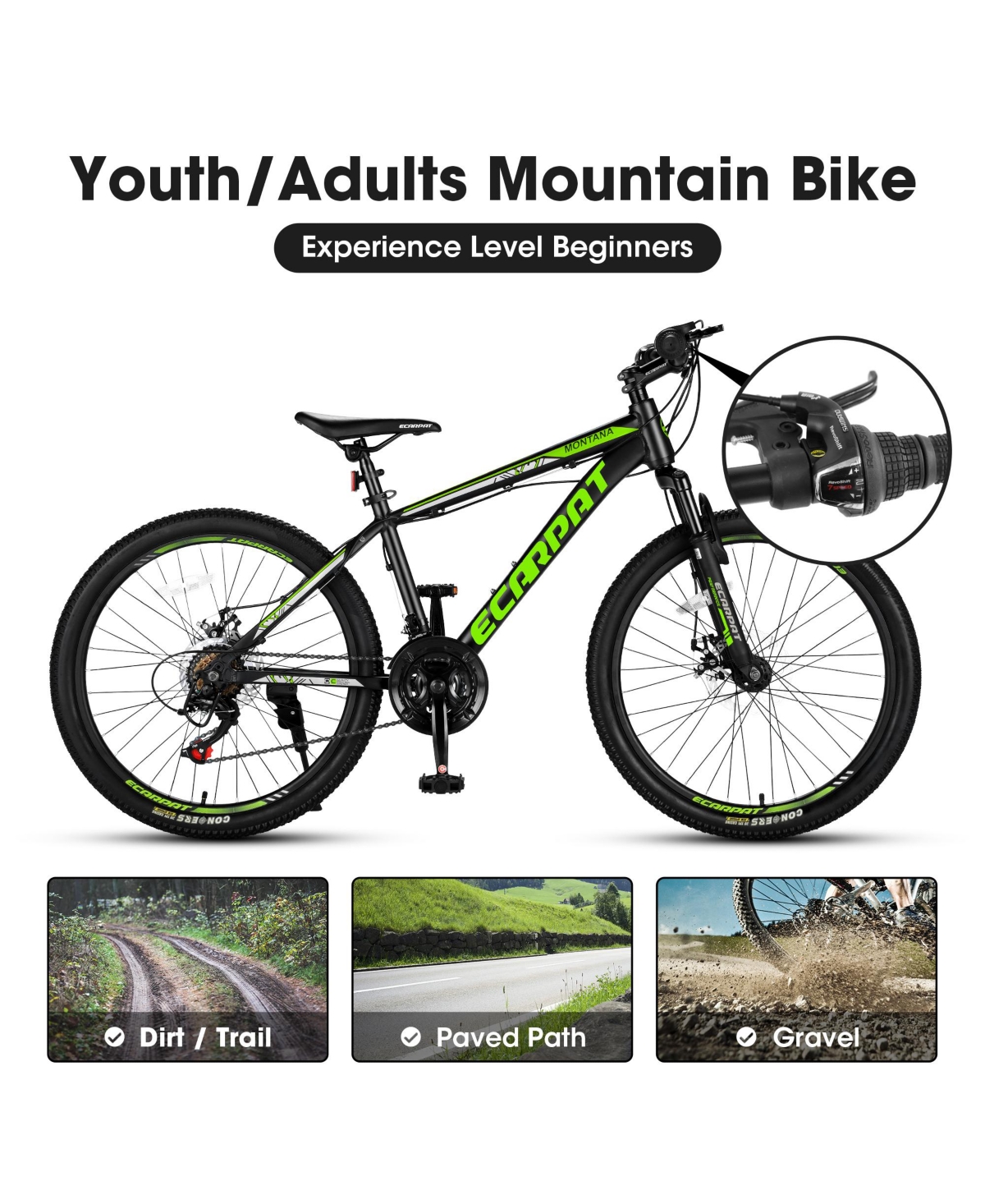Streamdale Furniture 24 inch Mountain Bike Bicycle for Adults Aluminium Frame Bike Shimano 21-Speed with Disc Brake
