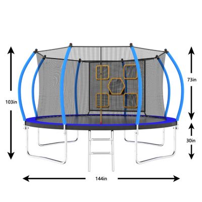 12FT Trampoline with Enclosure (ASTM Approved)