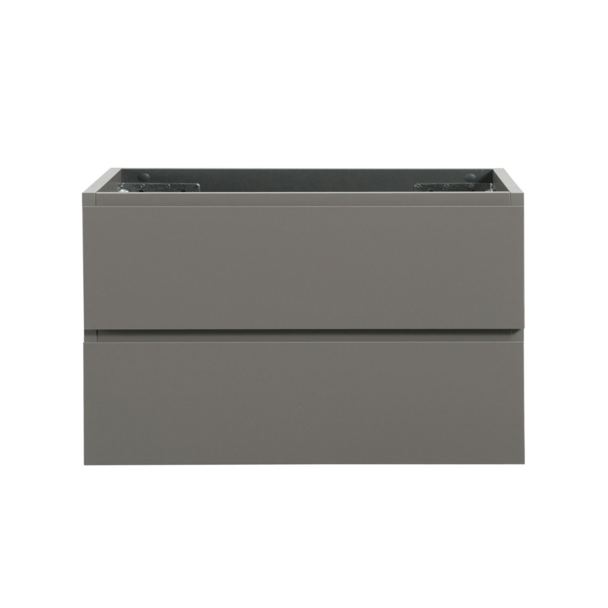 Wall mount cabinet Without basin, Gray color, With two drawers, Pre-assembled