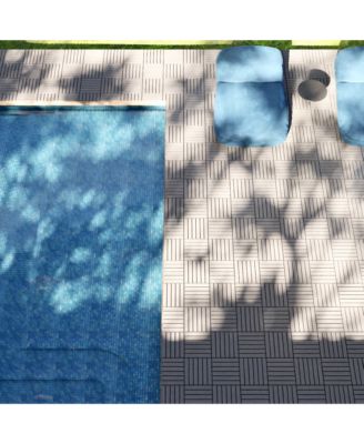 30-Piece Deck Tile Set, Acacia Hardwood, Light Gray