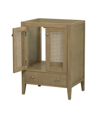24" Rattan Bathroom Vanity Base Cabinet