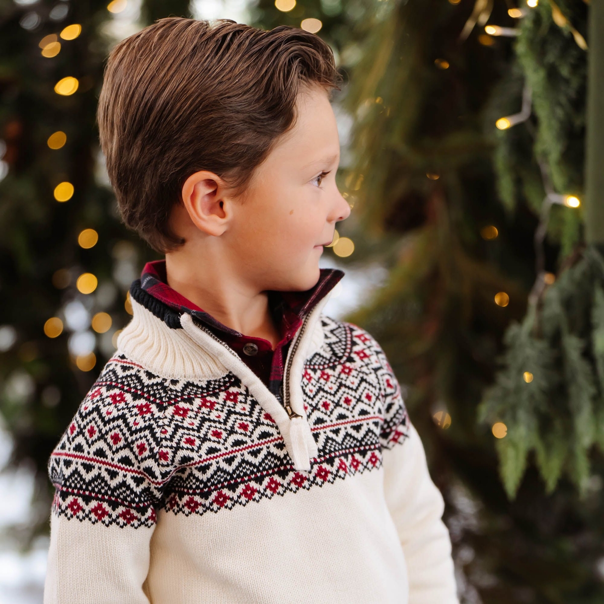 Hope & Henry Boys Organic Long Sleeve Half Zip Raglan Ski Sweater