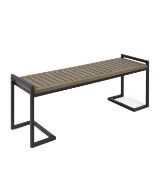 Chic Acacia Wood Bench With Iron Legs: Style And Durability