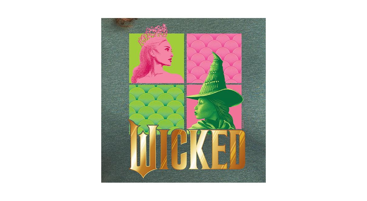 Hybrid Apparel Plus Size Wicked Elphaba Glinda Graphic Crew Neck T-shirt In Green