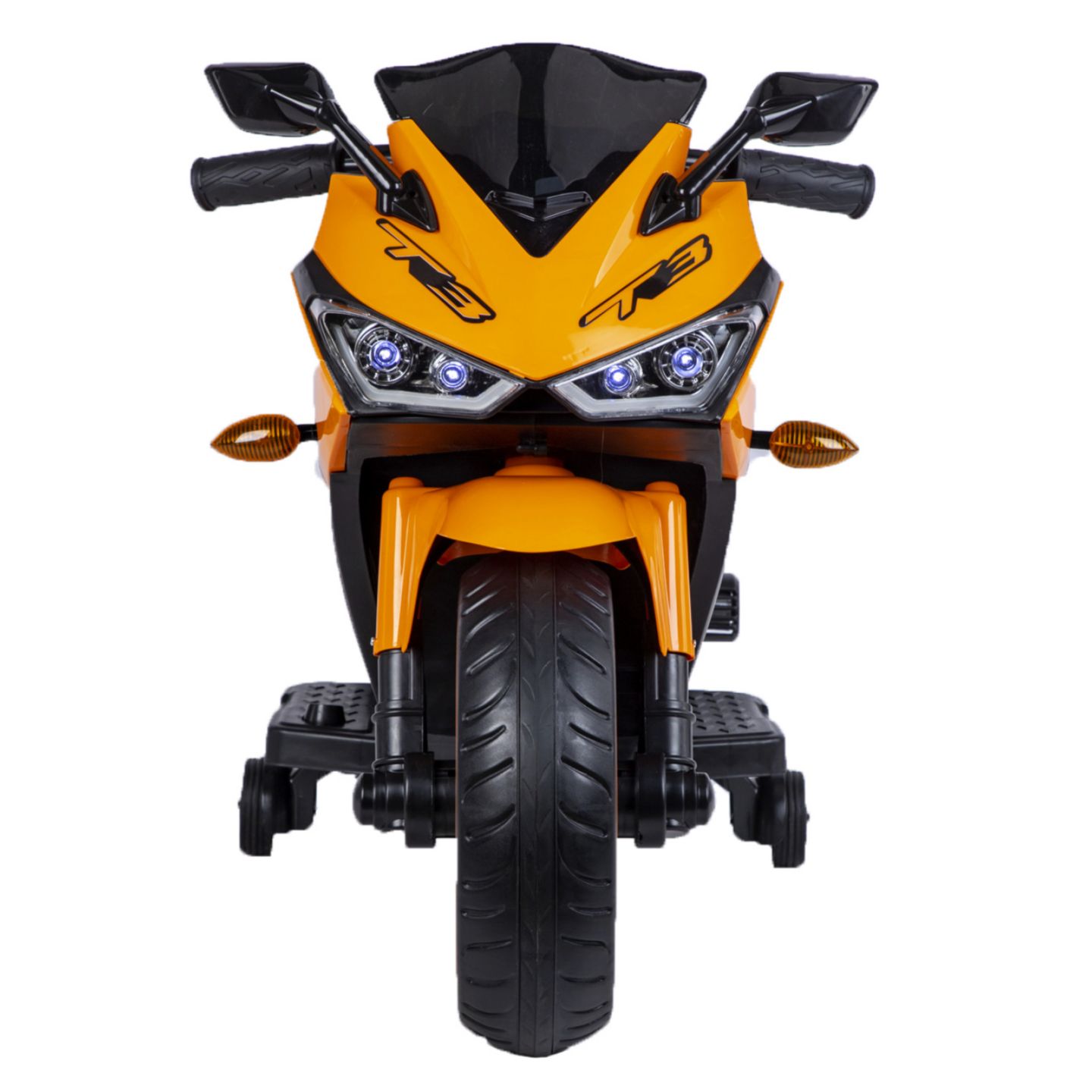 Детская игрушка Streamdale Furniture Tamco Electric Motorcycle with Training Wheels & LED Lights, Ages 3-7, цвет: Оранжевый — фото 10