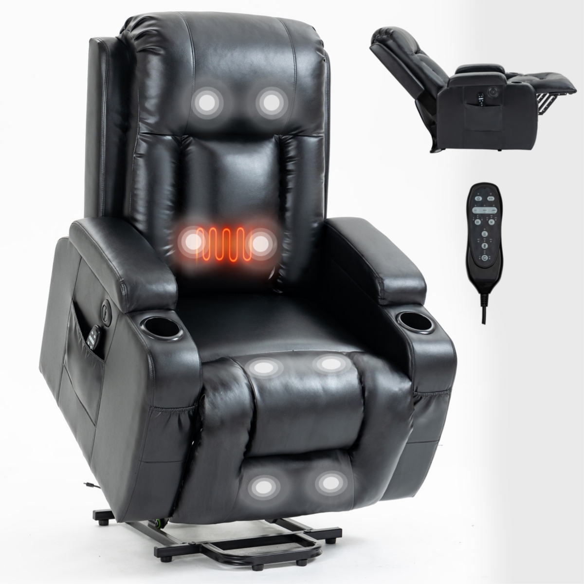 Streamdale Furniture Infinite Position Up to 350 Lbs Power Lift Recliner Chair for Elderly, Heavy Duty Motion Mechanism with 8-Point Vibration Massage