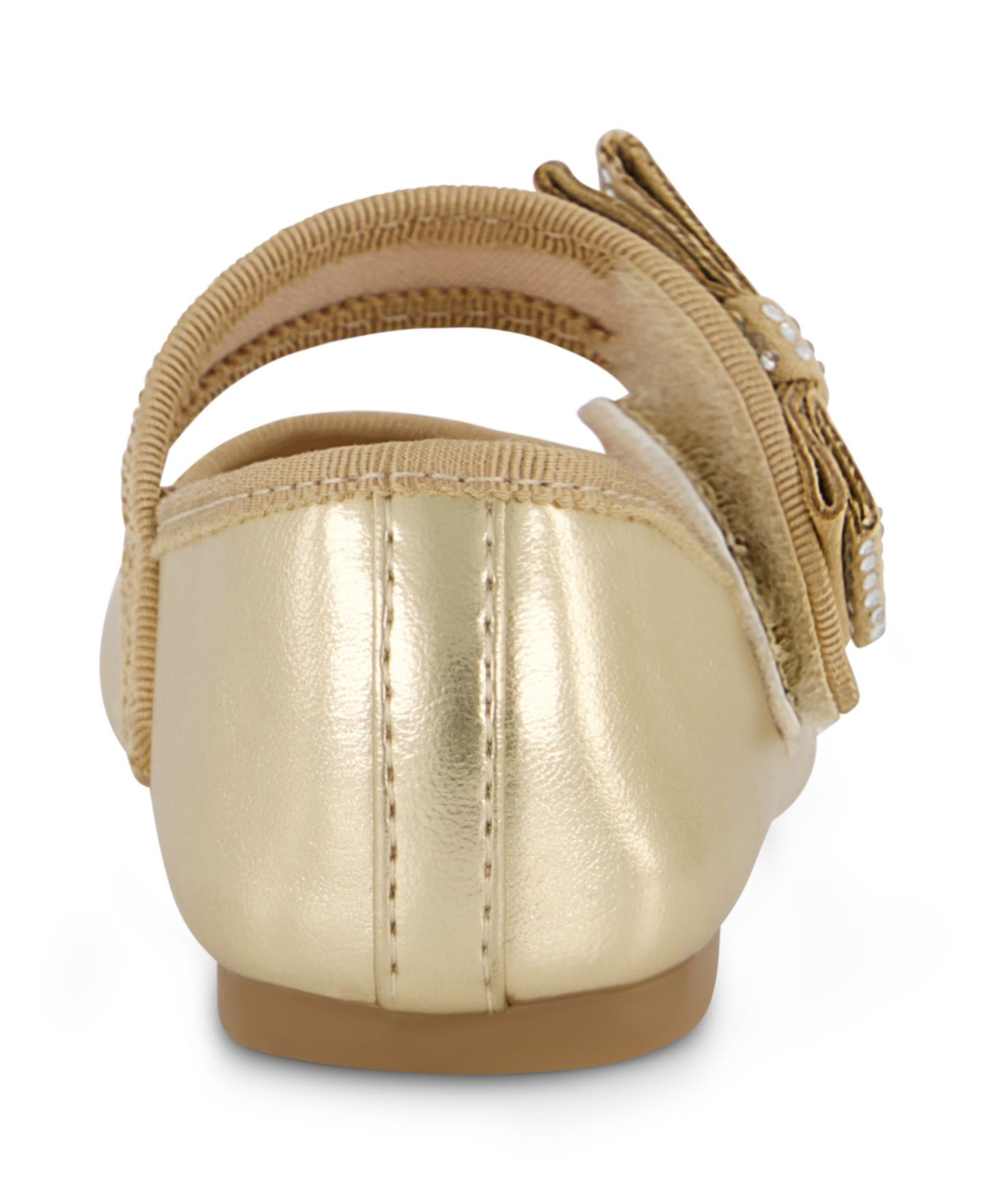 Балетки Jessica Simpson Amy Crystal Bow Ballet Flat для девочек-малышей, цвет: Золотой — фото 5