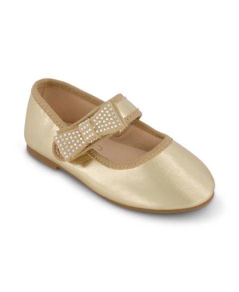 Балетки Jessica Simpson Amy Crystal Bow Ballet Flat для девочек-малышей, цвет: Золотой