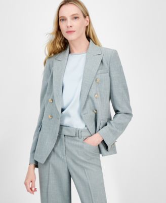 Tahari ASL - Women's Heathered Double-Breasted Blazer