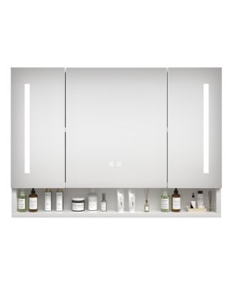 Streamdale Modern Bathroom Cabinet with Mirror, LED Lights, Storage
