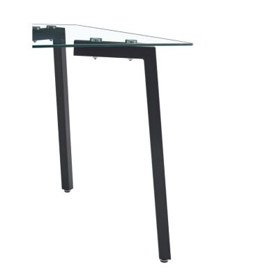 Sleek Glass Dining Table for 4 with Durable Metal and Wood Legs