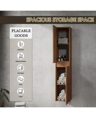  72" Wall-Mounted Vanity with Sink and Cabinet