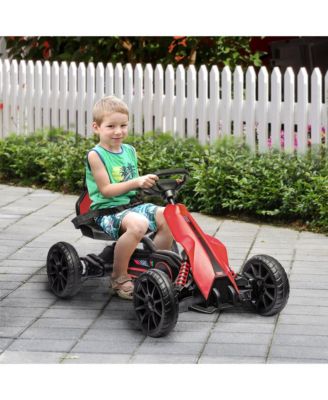 12V Electric Go Kart for Kids, Outdoor Ride-On Toy with Forward Backward Drive & Adjustable Speed, Gift for Child 3-8 Years Old, Red