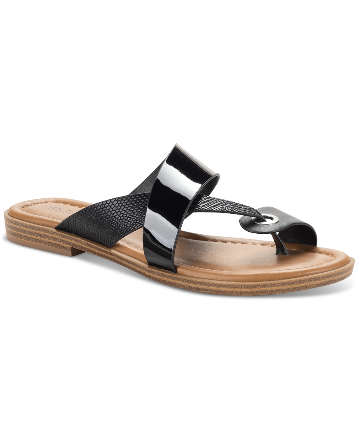 Women's Satinne Toe-Ring Thong Sandals, Created for Macy's - Red