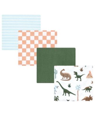 Soft 4 Piece Cotton-Poly Flannel Receiving Blankets