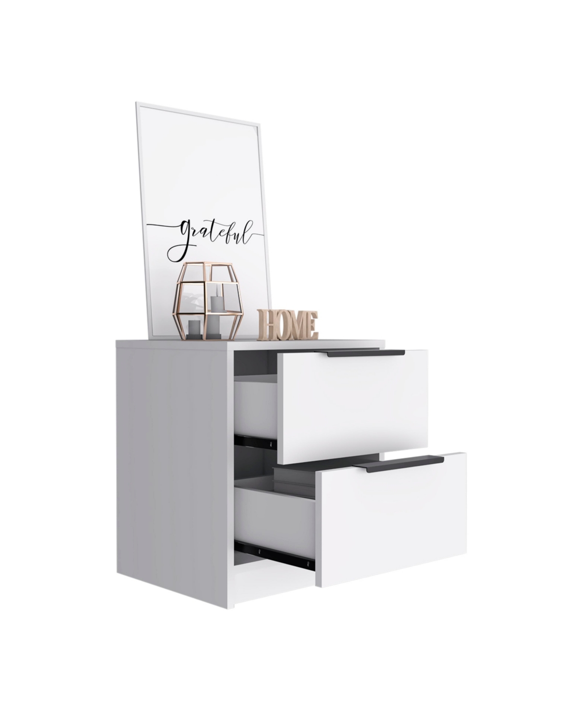 Depot E-Shop Egeo Nightstand, Two Drawers, Superior Top