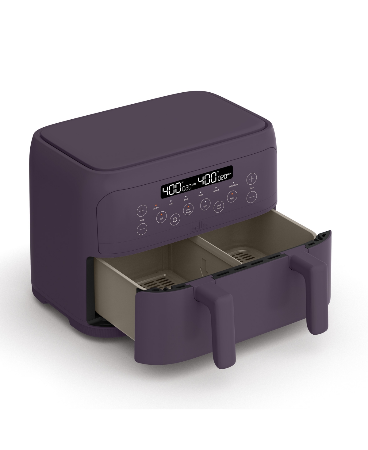 Bella Trizone 4-qt. Extra-large Nonstick Air Fryer In Plum