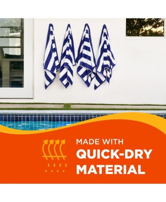 Striped Towel - Absorbent, 100% Cotton Towels - Oversized Towels for Beach Essentials - Quick-Dry Swimming Towels - Soft Towels with Striped Design - 32" x 62", (2 Pack)