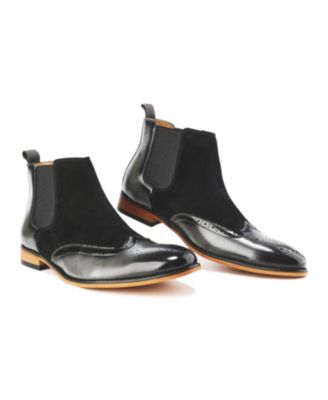 Men's Wingtip Brogue Two-Tone Chelsea Boots