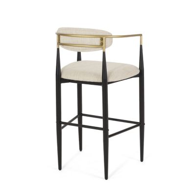 Streamdale Modern Iron and Fabric Barstools
