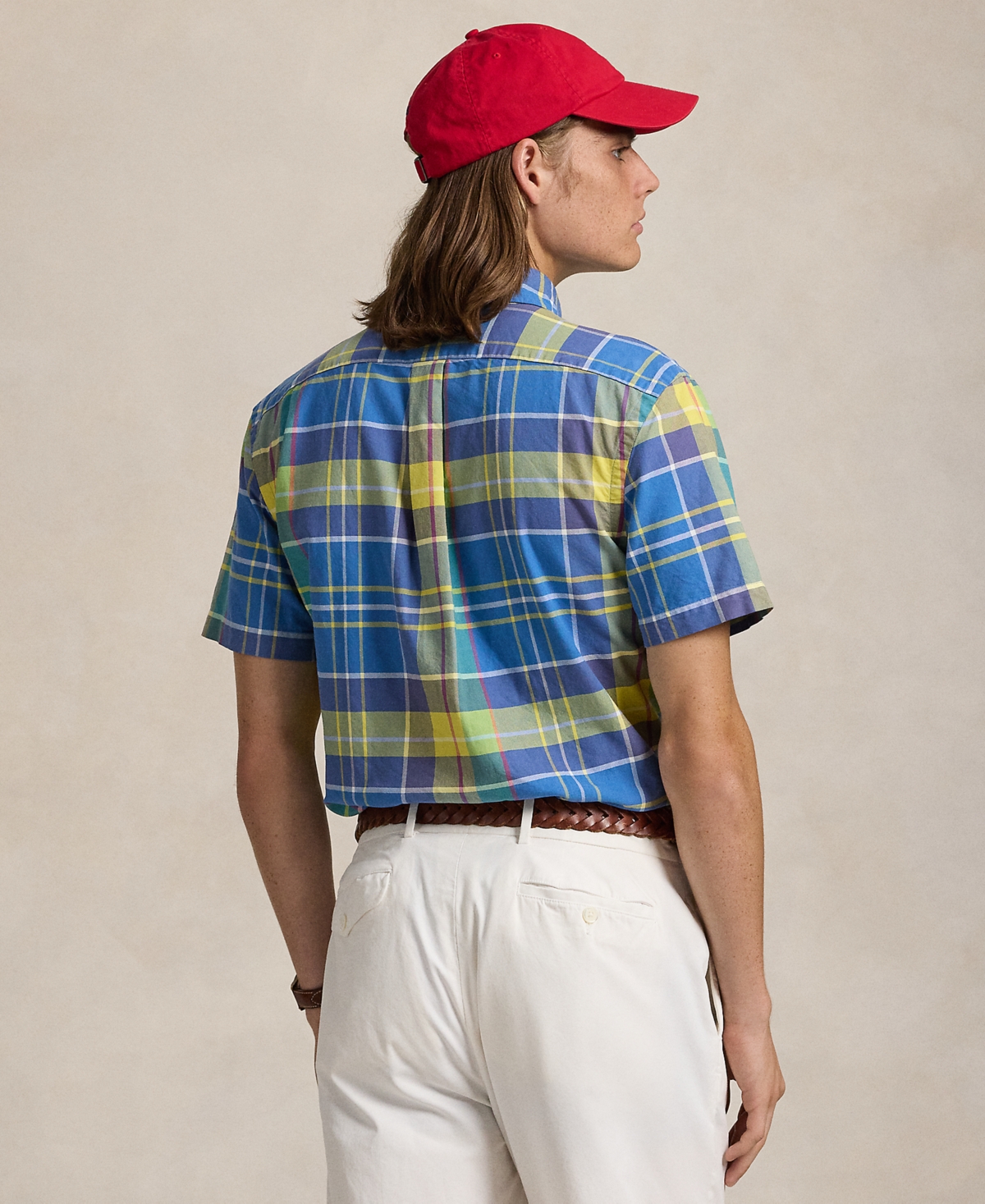 Polo Ralph Lauren Men's Classic-Fit Plaid Oxford Camp Workshirt -yello