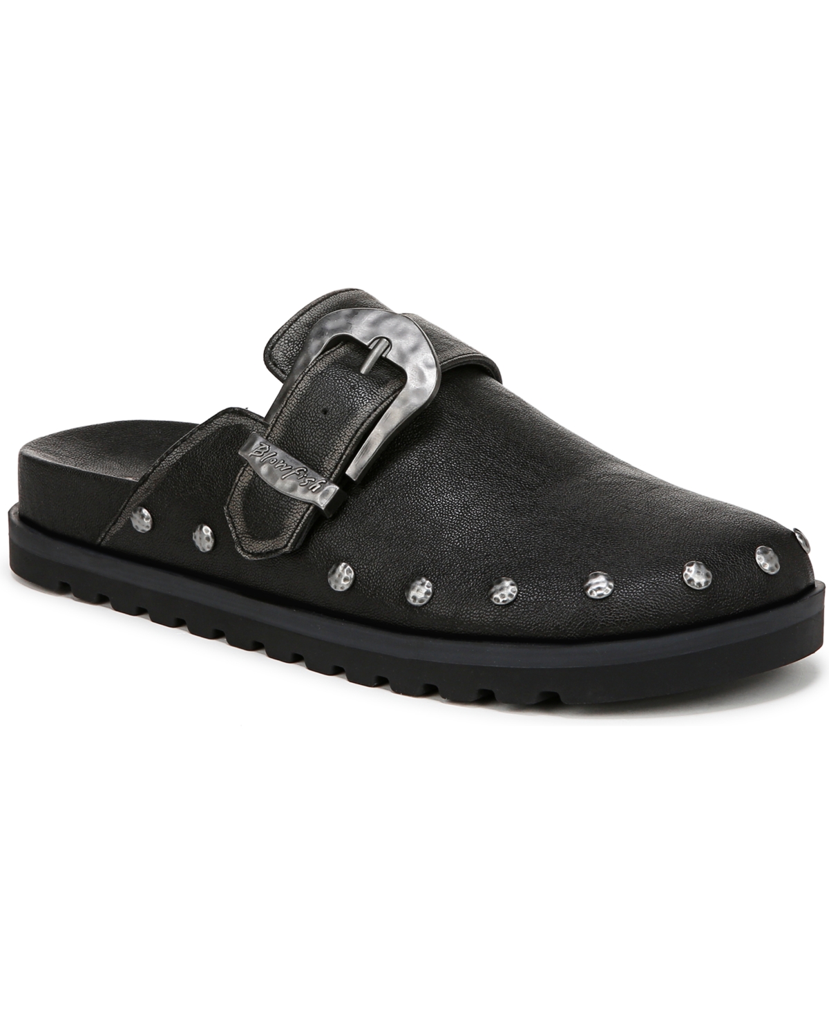 Blowfish Malibu Women's Skylar Slip On Clogs In Black Distressed Faux Leather