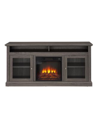Contemporary TV Console with Fireplace (60"W