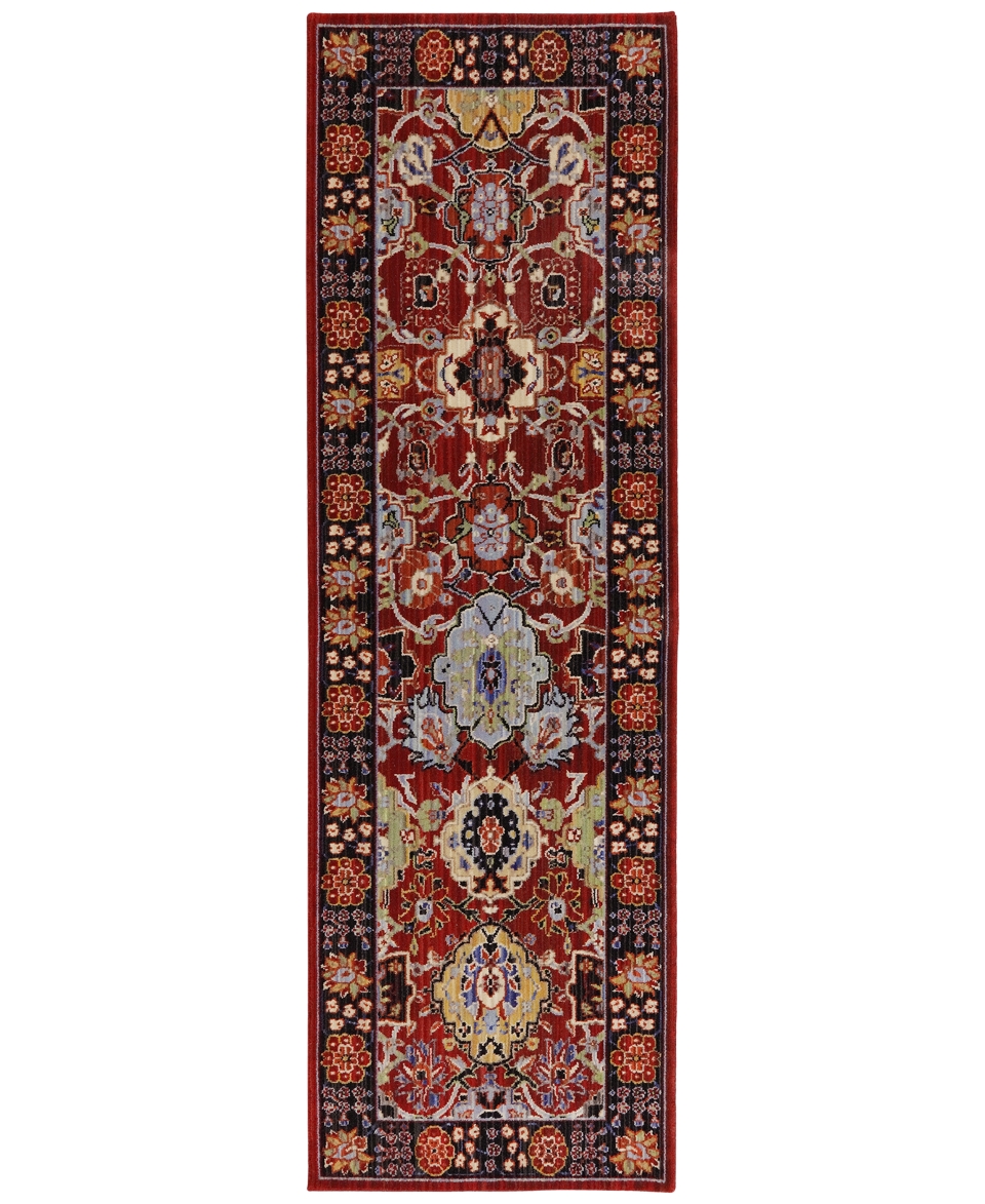 Karastan Bravado Mahir Red 26 x 8 Runner Rug   Rugs