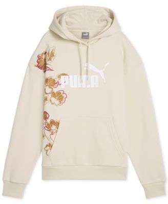 Puma - Women's Essential Floral Vibes Logo-Front Hoodie