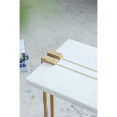 Artistic Marble and Aluminum C-Table