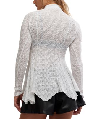 [SOMEWHERE BUTTER]★24FW★Lace Button Long Top SN0090D-T_20LEMON_20BUTTER-
