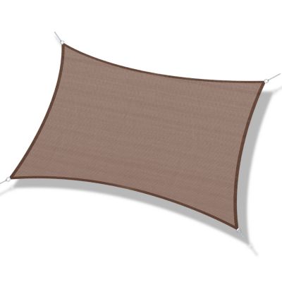 13' x 20' Sun Shade Sail Canopy Outdoor Shade Sail Cloth for Patio Deck Yard with D-Rings and Rope Included, Brown