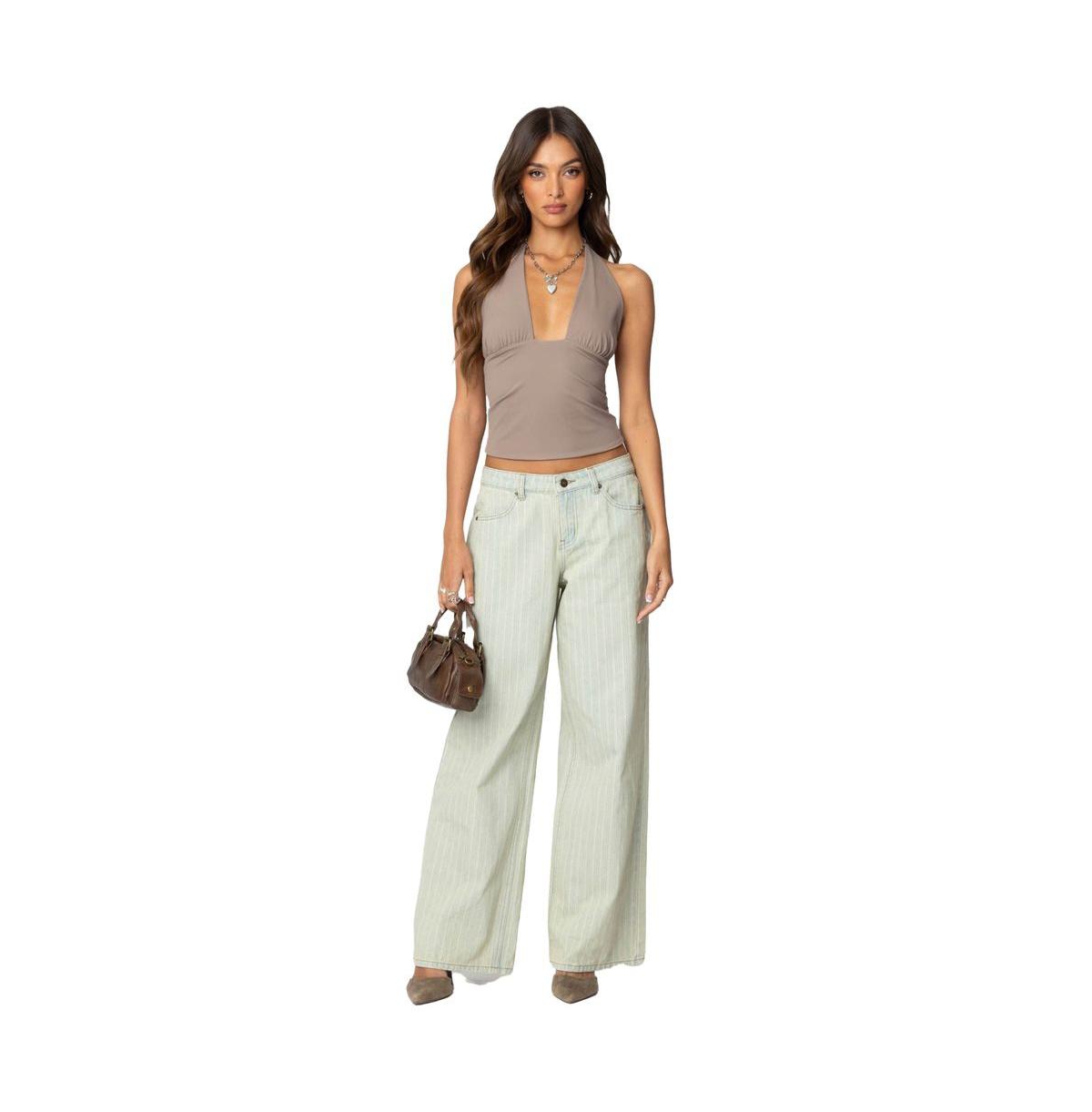 Edikted Women's Mila Plunge Neck Halter Top