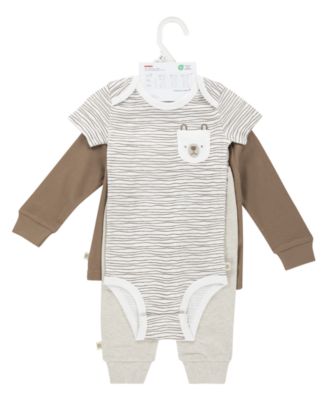 Baby Girls Crew Tee, Bodysuit and Pants, 3-Piece Set