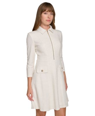 Women's Boucle Fit & Flare Dress