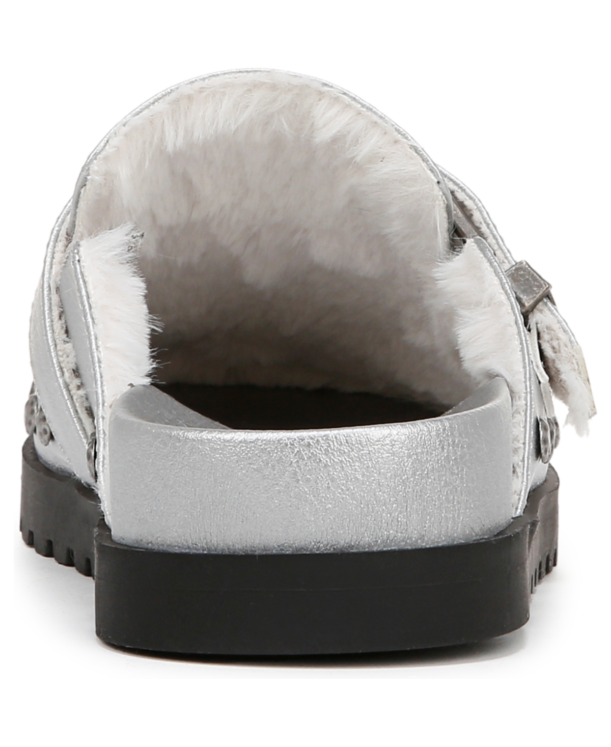 Blowfish Malibu Women's Skylar Cozy Slip On Clogs In Pewter Metallic Faux Leather