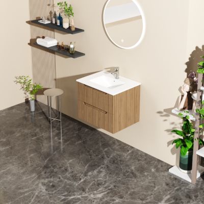 Streamdale Goodyo 24" Wall-Mount Vanity with Sink, Walnut